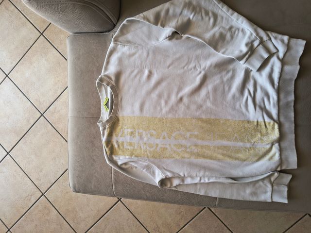 Felpa Versace Bianca con Dettagli Oro