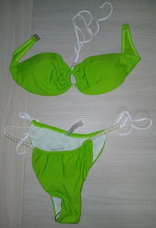 Bikini Verde con Perlas