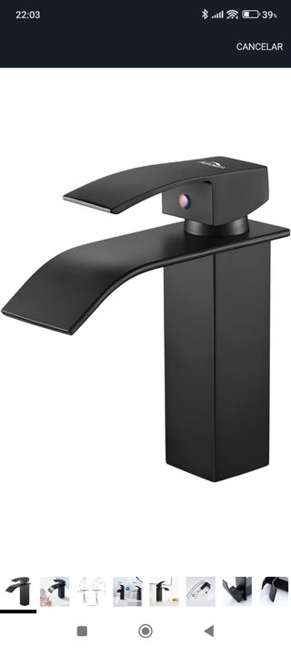 Conjunto Grifería Baño Negra