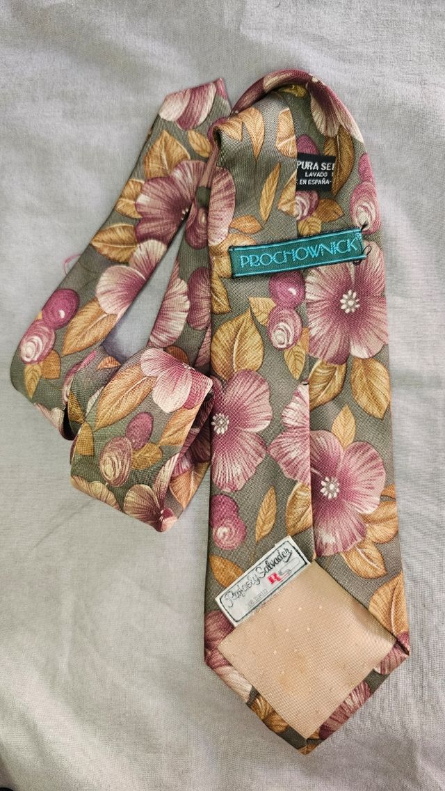 Corbata Seda Prochownik Vintage Flores