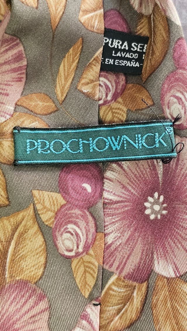Corbata Seda Prochownik Vintage Flores