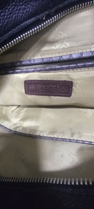 Bolso de piel negro y gris