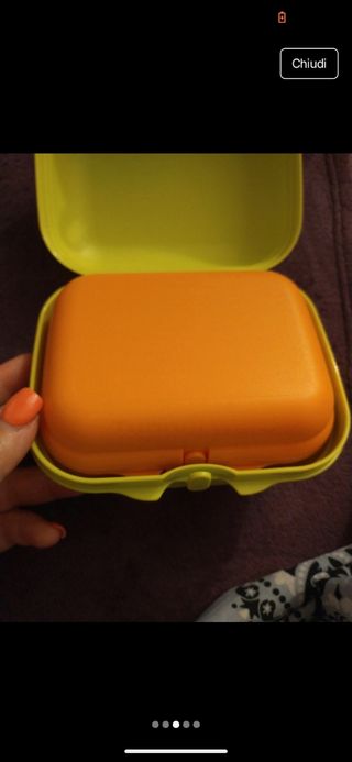 Coppia Contenitori Ostriche Tupperware Giallo