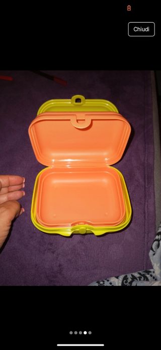 Coppia Contenitori Ostriche Tupperware Giallo