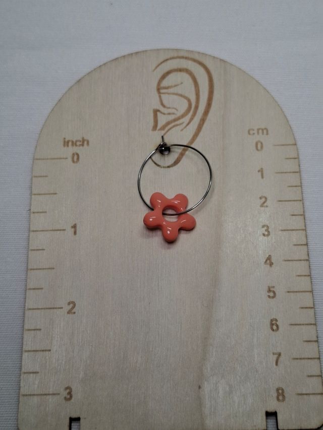 Pendientes Aro Charm Flor Naranja