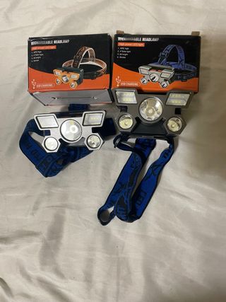 2 Linternas Frontales LED Recargables USB