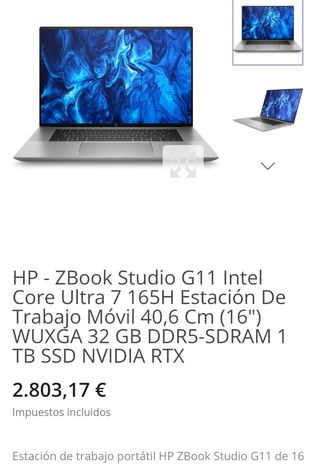 HP ZBook Studio G11 Intel Core Ultra 7