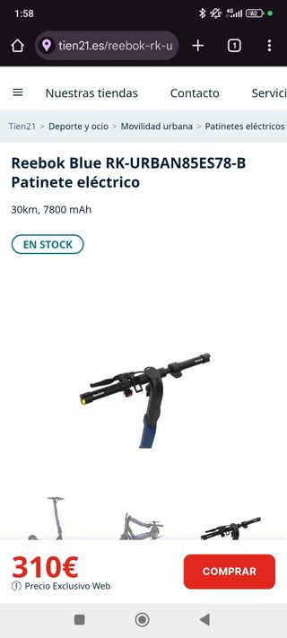 Patinete Reebok Urban 8.5 Sin Estrenar.