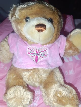 Oso de peluche Londres rosa corazón Union Jack
