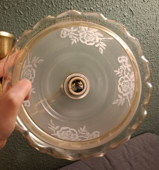 Lámparas de techo antiguas dorada y cristal