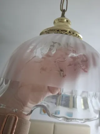 Lámparas de techo antiguas dorada y cristal