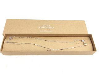 collar oro 18k con piedra con diamante 22cm