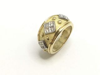 anillo oro 18k con piedra con diamante t. 13 (16,88 mm)