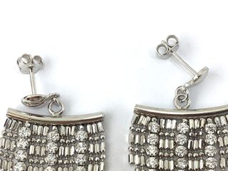 pendientes plata 925mm con piedra con circonita