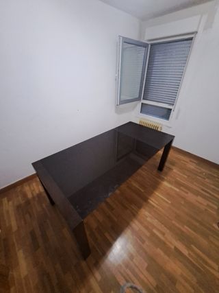 Mesa comedor extensible cristal y madera