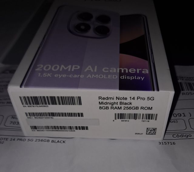 Xiaomi Redmi Note 14 Pro 5G negro 256gb
A estrenar