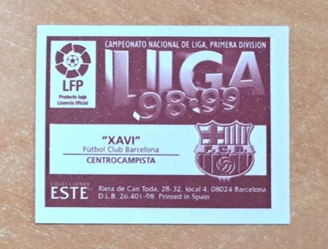 XAVI ROOKIE - FC. BARCELONA LIGA ESTE 1998-99