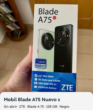 ZTE Blade A75 5G 128GB Negro Nuevo