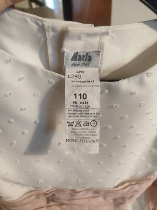 Vestido de comunión blanco y rosa