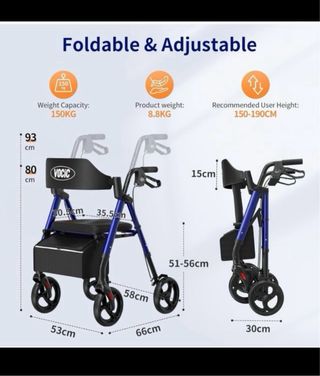 Andador con asiento y bolsa