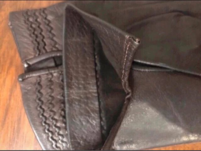 Luvas castanhas em pele tamanho 8