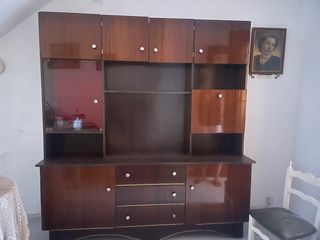 Mueble Salón Vintage Madera y Cristal