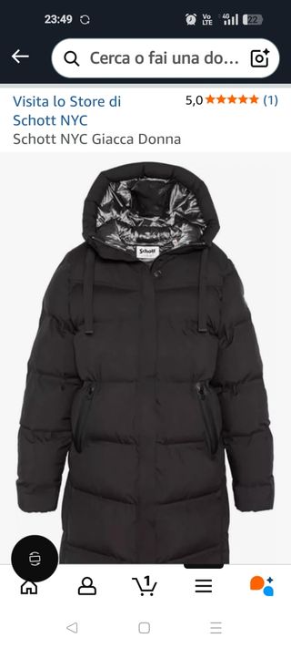 Schott Giubbotto Invernale Lungo Donna Nero XL