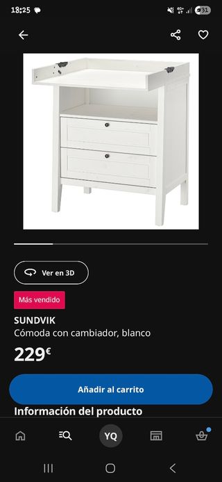 Cambiador SUNDVIK blanco