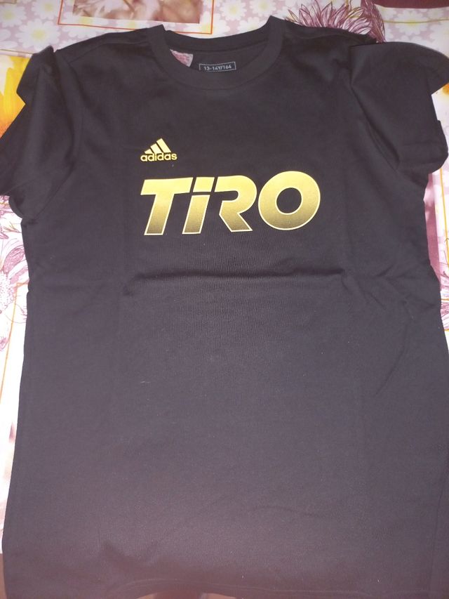 Camiseta Adidas Tiro Negra Niño