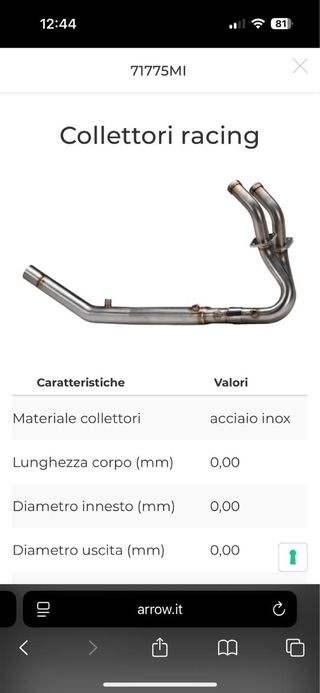 Collettore ARROW Ninja500 2025 e Z500