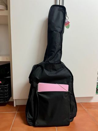 Funda para guitarra negra reforzada bolsillo