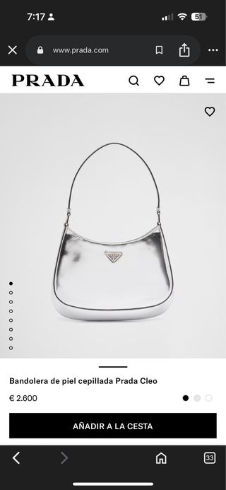 Bolso TIPO Prada Cleo Plateado