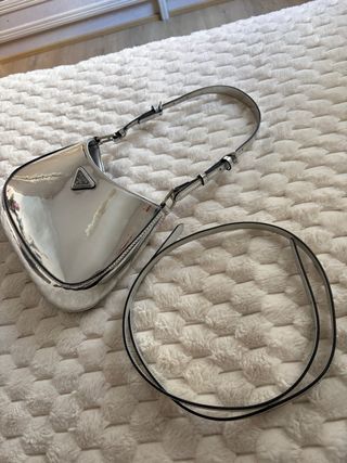 Bolso TIPO Prada Cleo Plateado