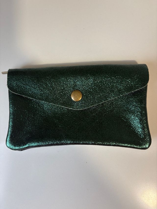 Borsa in pelle naturale verde brillante