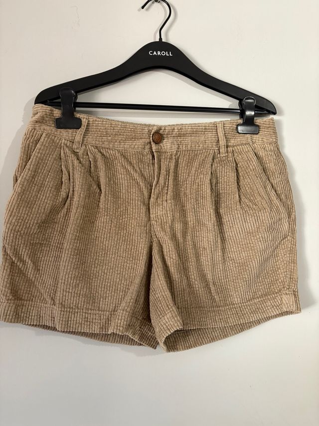 Pantaloncini beige in velluto a coste Massimo Dutti