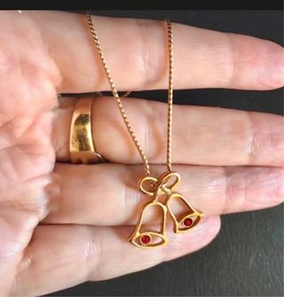 Collana vintage con campanelle rosse