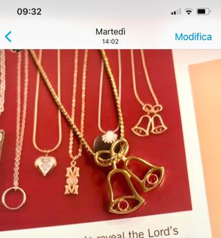 Collana vintage con campanelle rosse