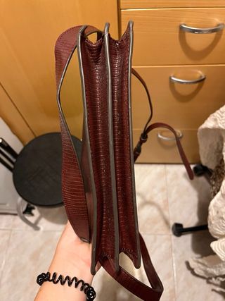 Bolso Mango Rojo Piel Serpiente