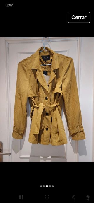 Trench Vila mostaza Talla XS Nuevo con Etiquetas