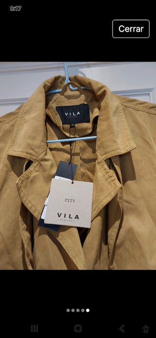 Trench Vila mostaza Talla XS Nuevo con Etiquetas