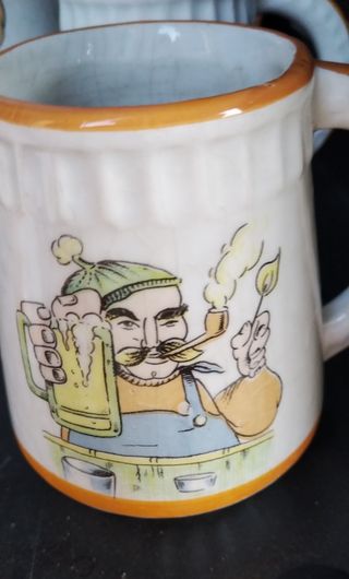 Juego Jarra y Vasos Cerveza Cerámica