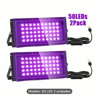 Luz Negra LED UV 50 LEDs x2 USB