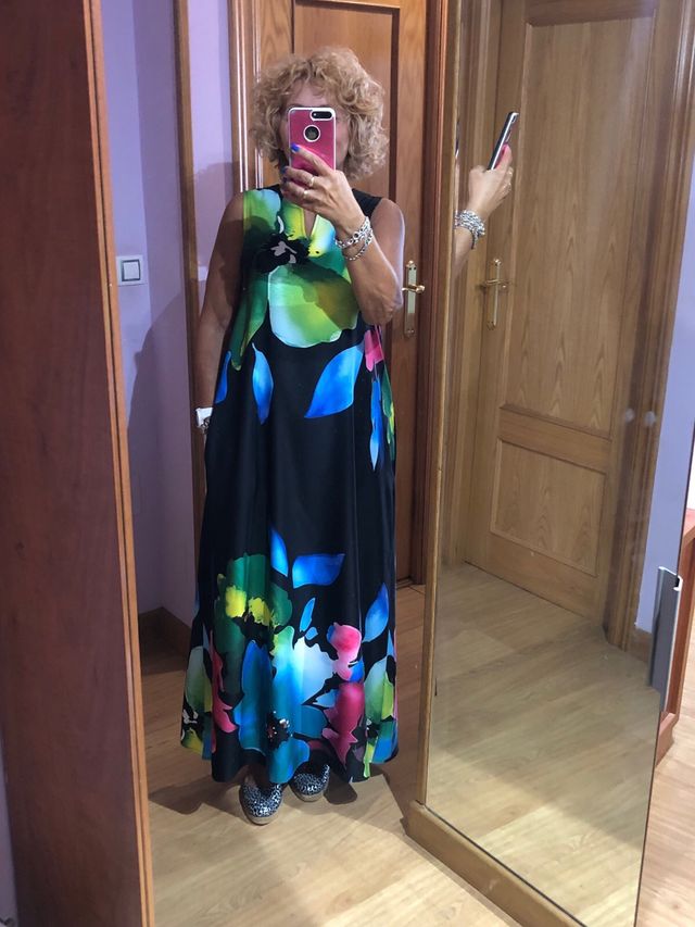 Vestido largo estampado floral