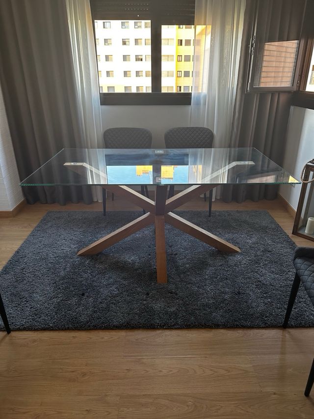 Mesa de cristal 160x90 cm