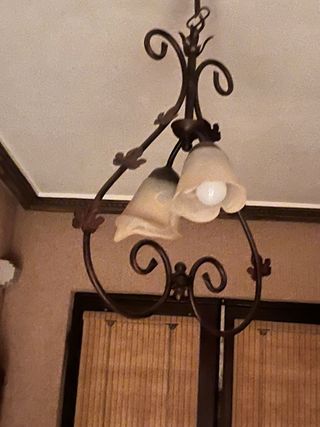 Lámpara de techo forja y cristal