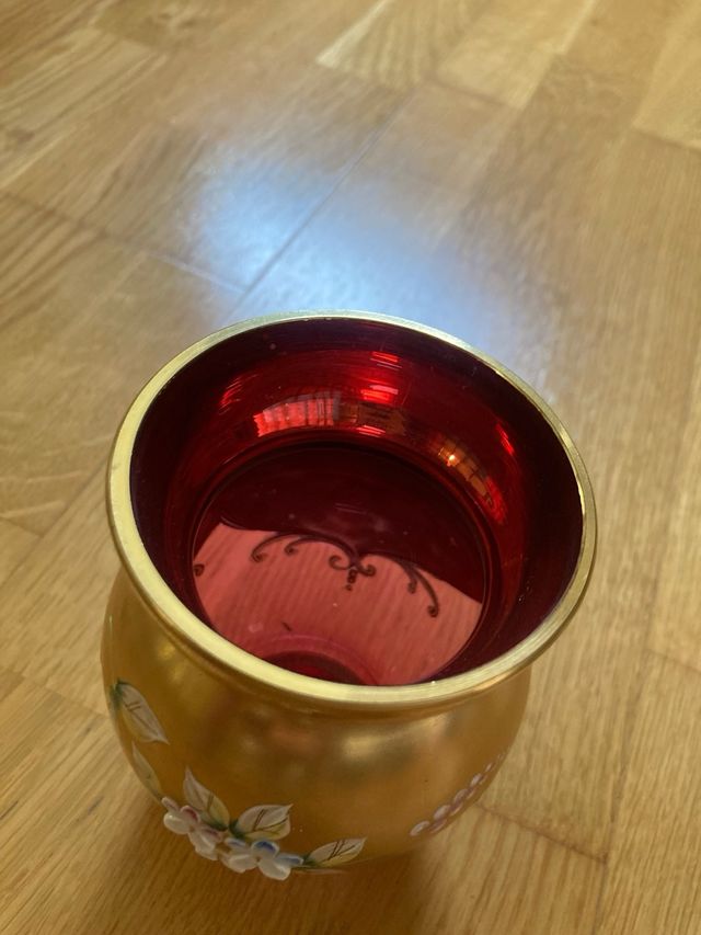 Antiguo jarrón veneciano de cristal de  Murano 