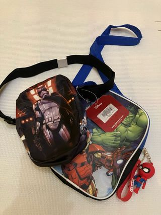2 Bolsas Bandolera Superhéroes y Star Wars