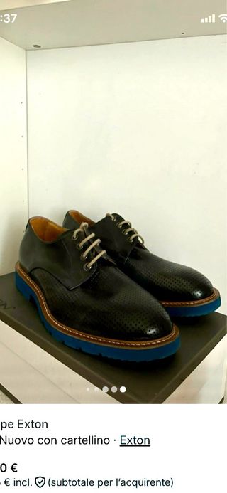 Scarpe uomo eleganti marrone con suola blu