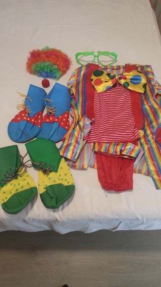 Disfraz Payaso Talla M-L + Zapatos y Peluca
