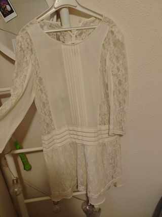 Vestido H&M encaje blanco
